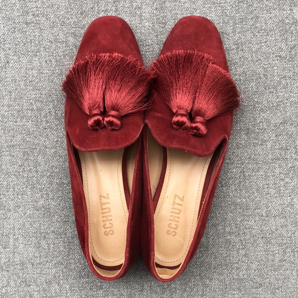 SCHUTZ Tasseled Suede Leather Flats/Loafers - Made in Brazil - Picture 3 of 12
